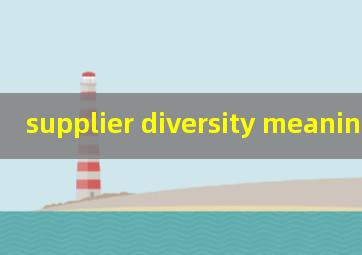  supplier diversity meaning